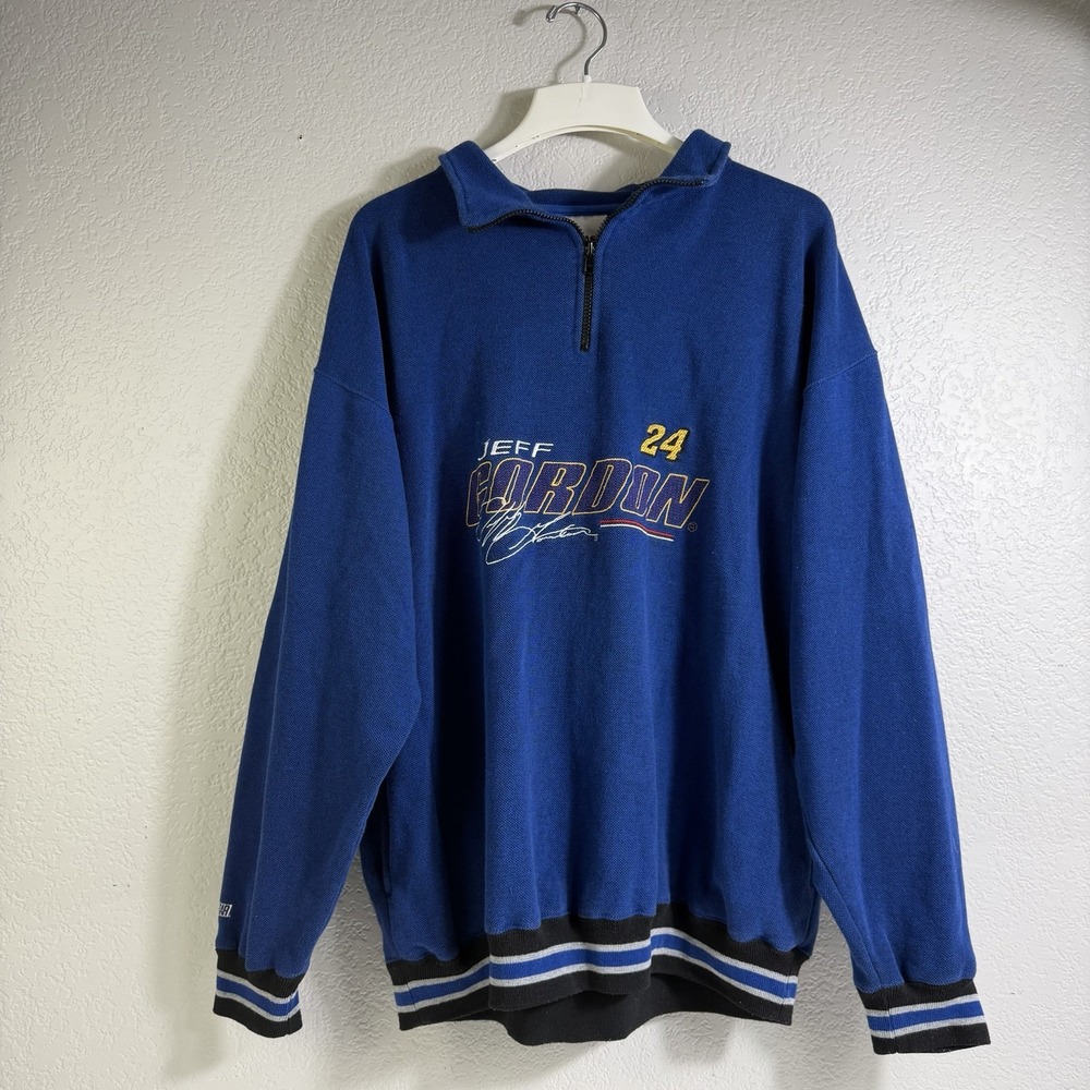 VTG Jeff Gordon #24 Chase Authentic NASCAR Blue 1/4 Zip Pullover Men's XL